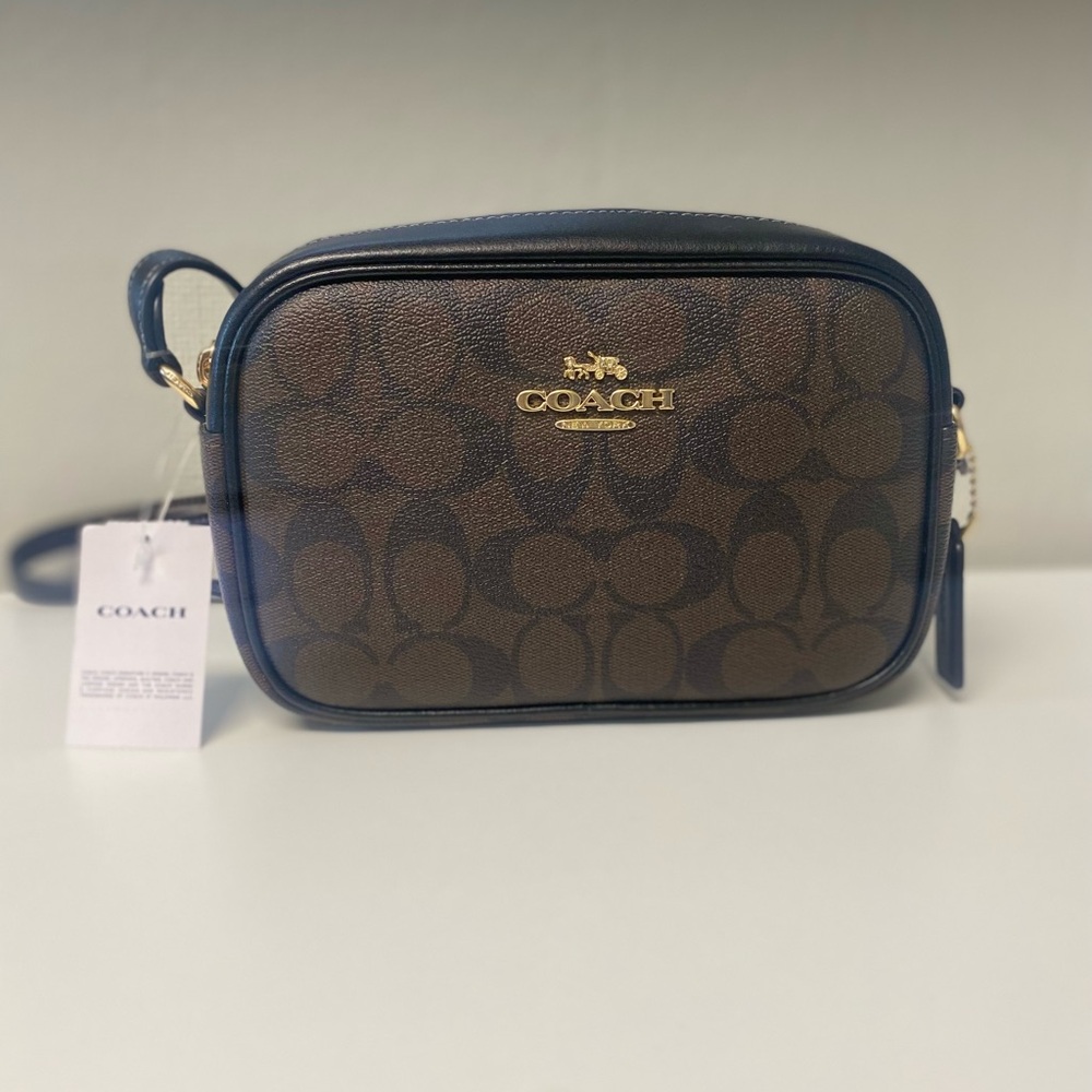 Coach Signature Brown and black Crossbody camera Bag